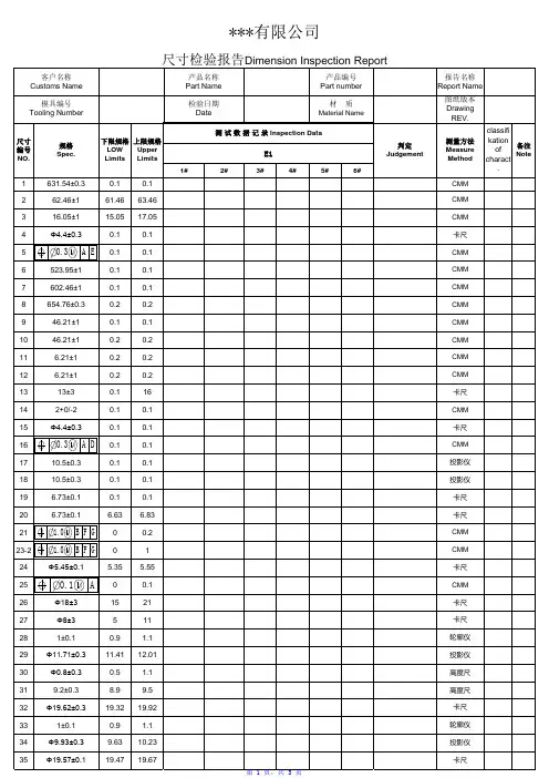 FAI报告模板