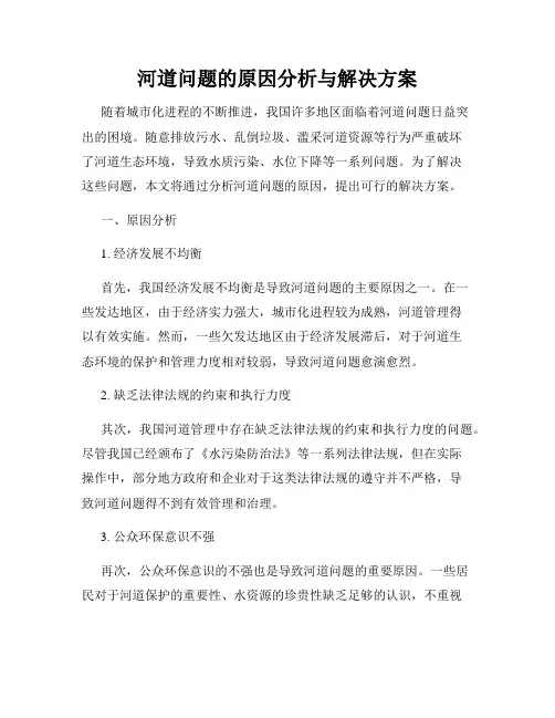 河道问题的原因分析与解决方案