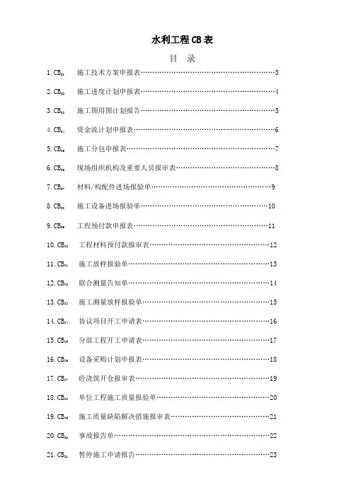 水利工程CB表