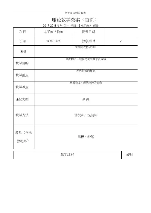 电子商务物流教案