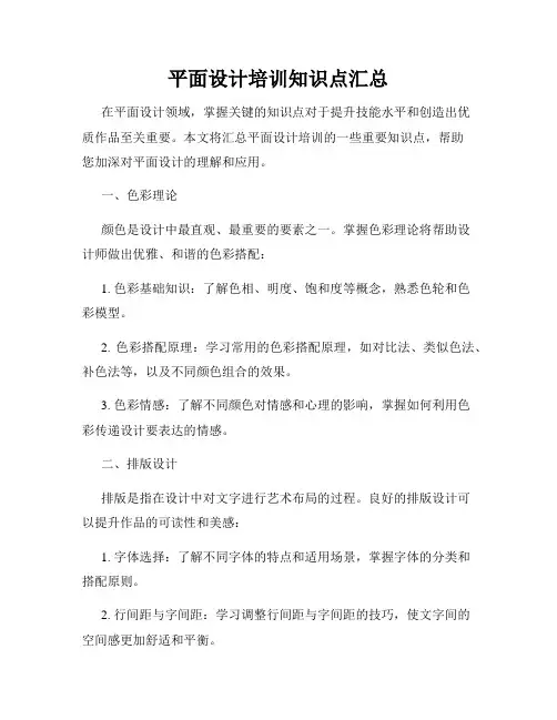 平面设计培训知识点汇总