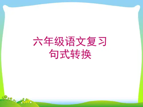 2021六年级小升初语文期末复习句式转换课件