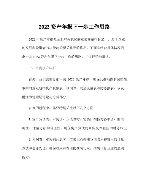 2023资产年报下一步工作思路