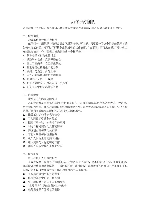 如何带好团队