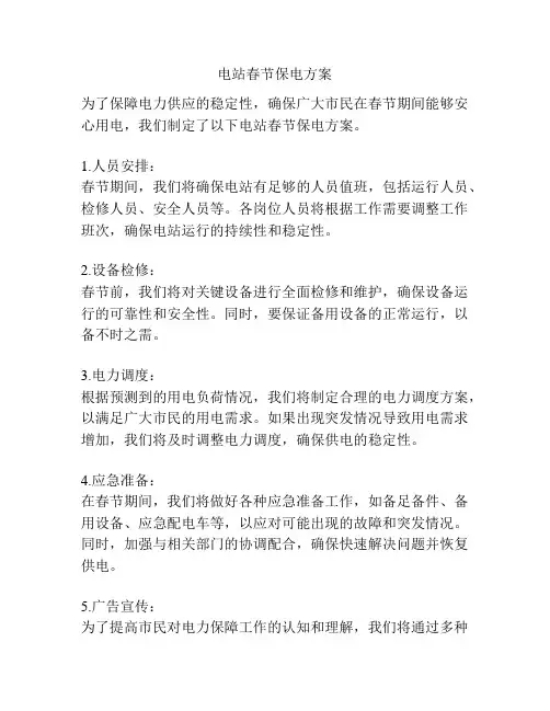 电站春节保电方案