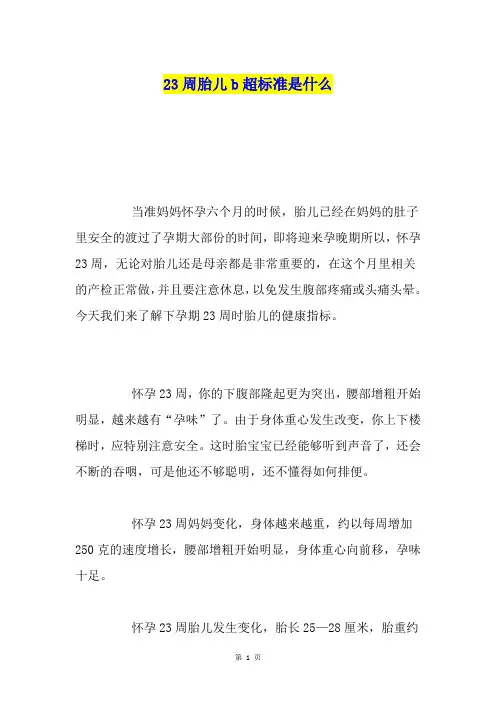 23周胎儿b超标准是什么