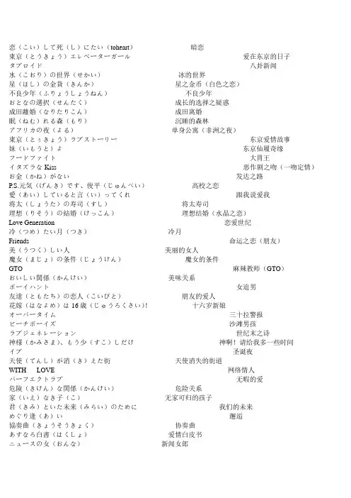 经典日剧名录