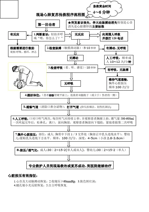 现场心肺复苏抢救程序流程图