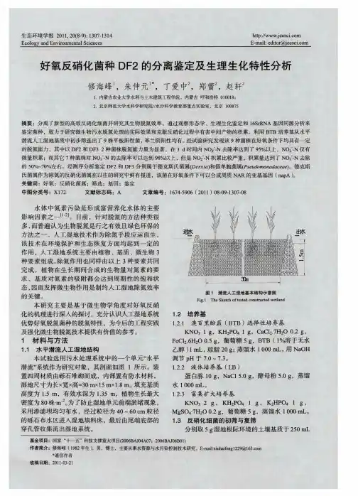 好氧反硝化菌种DF2的分离鉴定及生理生化特性分析