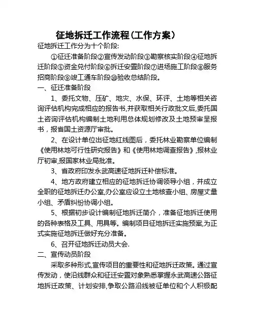 征地拆迁工作方案(工作流程 )