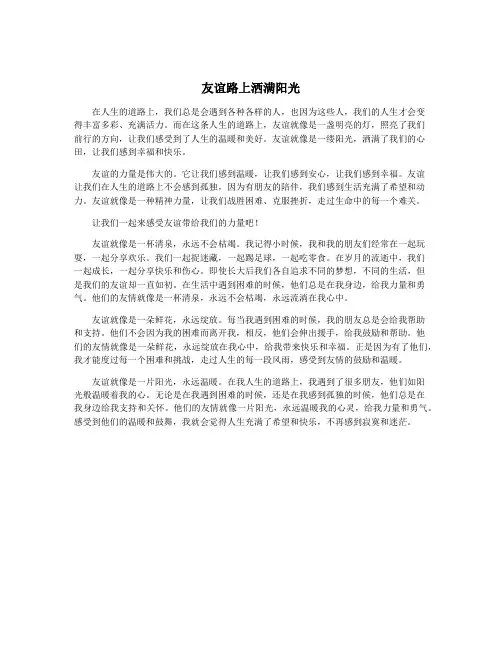 友谊路上洒满阳光