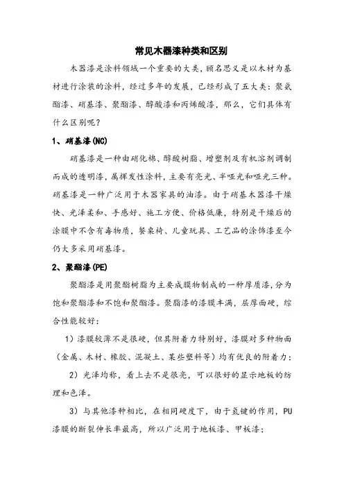 常见木器漆种类和区别？