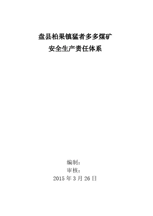 煤矿安全生产责任体系