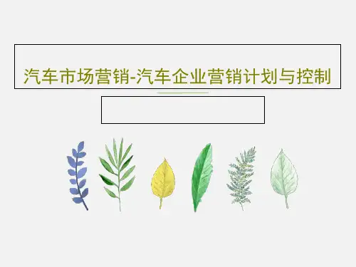 汽车市场营销-汽车企业营销计划与控制33页PPT