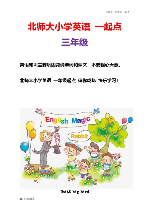 北师大小学一起点英语三年级下册《Unit 8 Big bird》教案 (13)