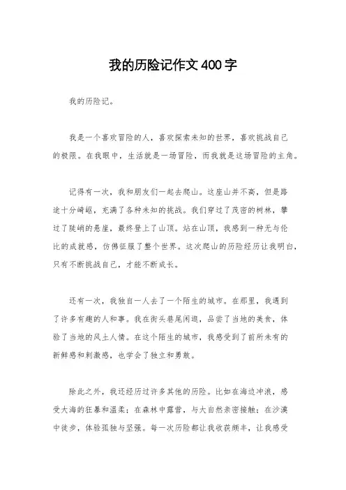 我的历险记作文400字