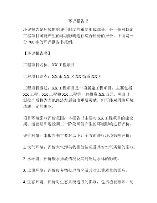 环评报告书