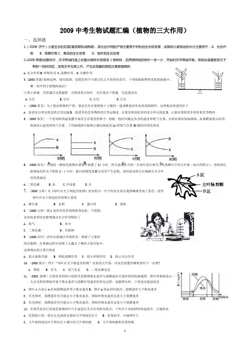 (完整版)植物三大作用