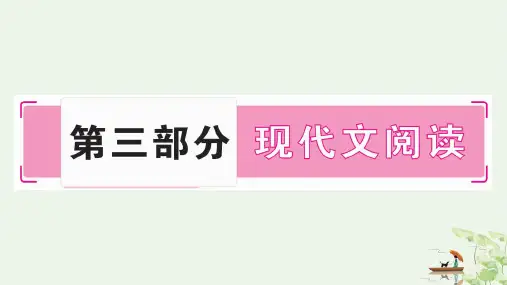 人教部编版语文中考复习现代文阅读PPT_专题 记叙文阅读