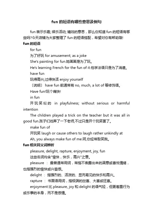 fun的短语有哪些意思及例句