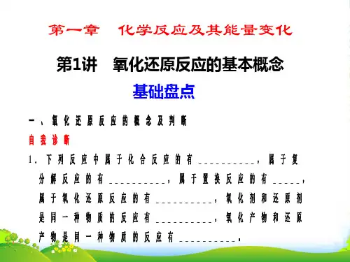 【步步高】高三化学一轮复习 第一章 第1讲 氧化还原反应的基本概念 课件 人教大纲