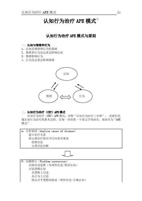认知行为治疗APE模式