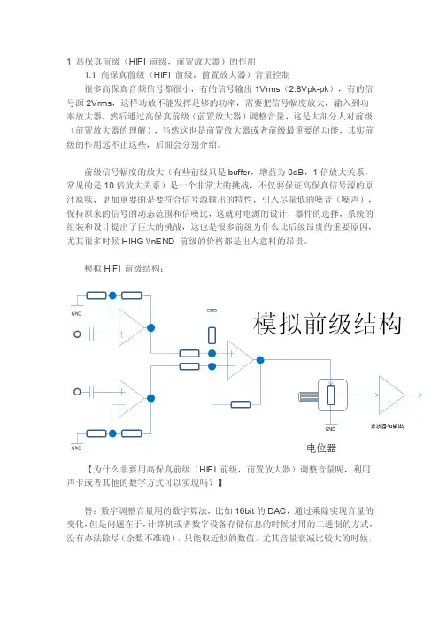 解秘高保真前级（高保真前置放大器）