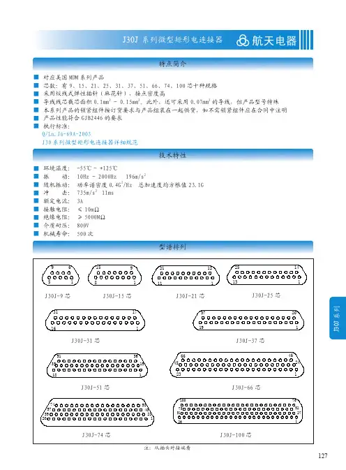J30J系列微型矩形电连接器