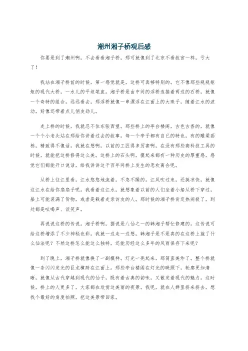 潮州湘子桥观后感