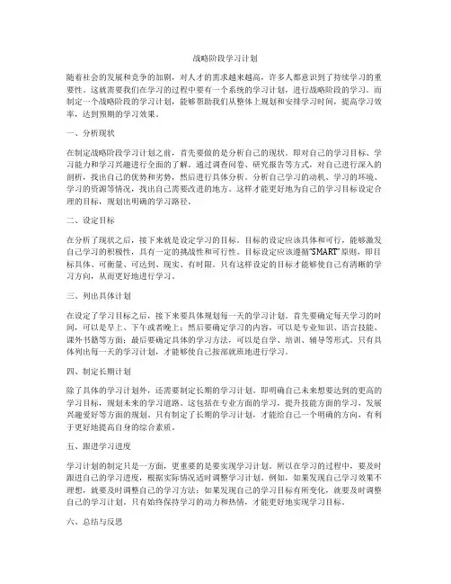 战略阶段学习计划