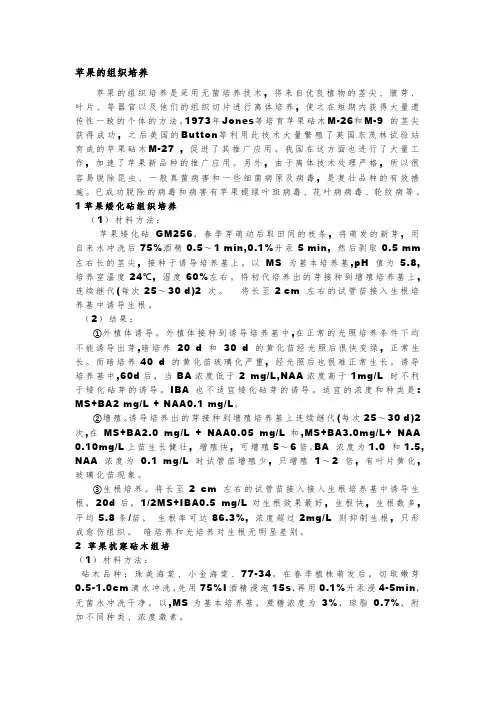 苹果的组织培养
