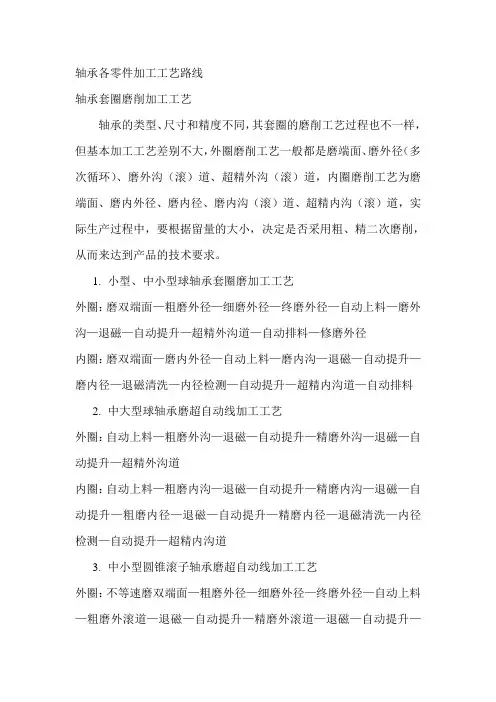 轴承各零件的加工工艺路线