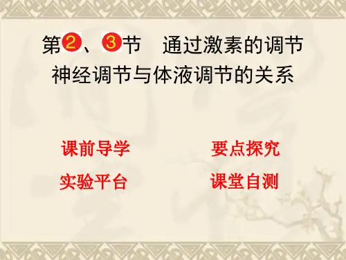 高考生物一轮复习 第二章 第2、3节通过激素的调节 神经调节与体液调节的关系课件 新人教版必修3