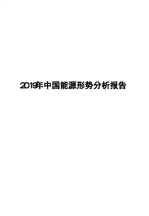 2019年中国能源形势分析报告