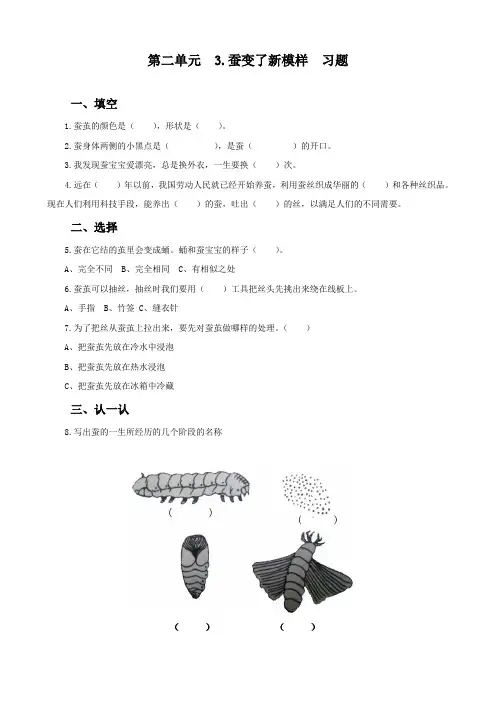 《蚕变了新模样》习题