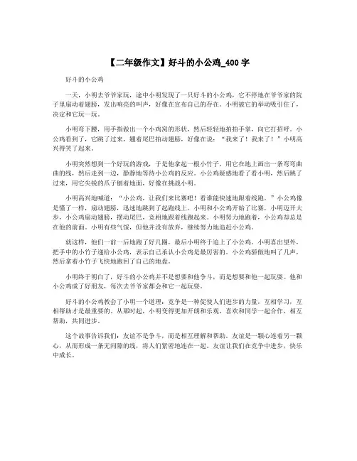 【二年级作文】好斗的小公鸡_400字