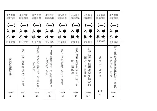 义务教育均衡督导档案侧面标签