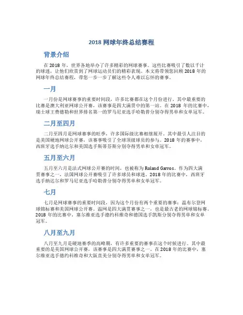 2018网球年终总结赛程
