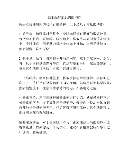 徒手练肩部肌肉的动作
