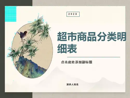 超市商品分类明细表