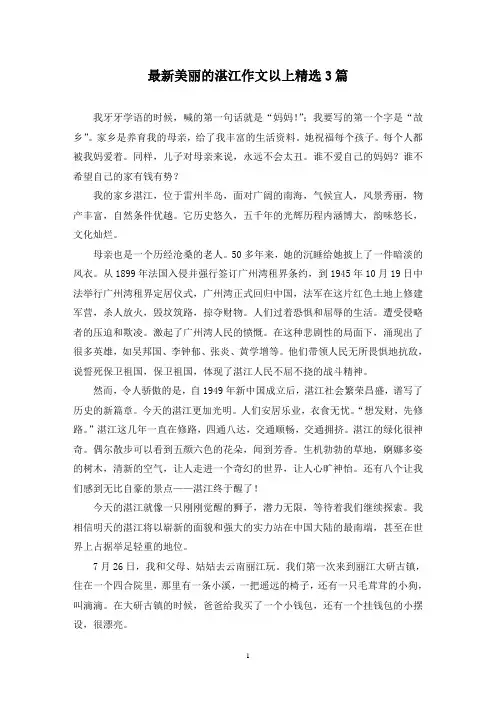 最新美丽的湛江作文以上精选3篇