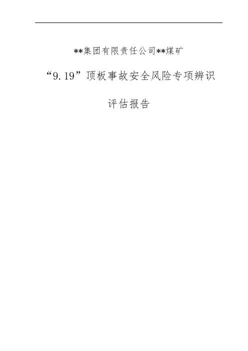 煤矿顶板事故专项风险辨识报告
