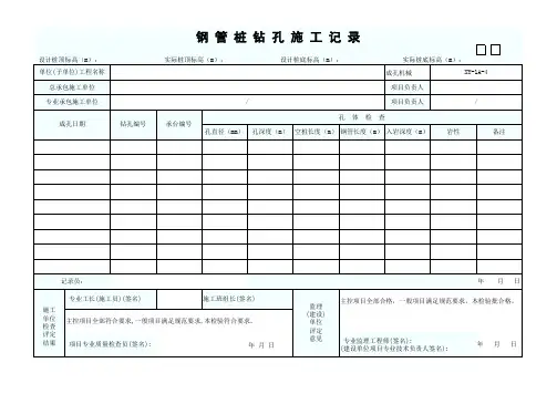 钢管桩记录表 新 