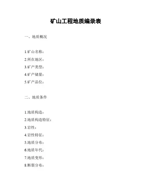 矿山工程地质编录表