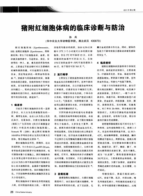 猪附红细胞体病的临床诊断与防治