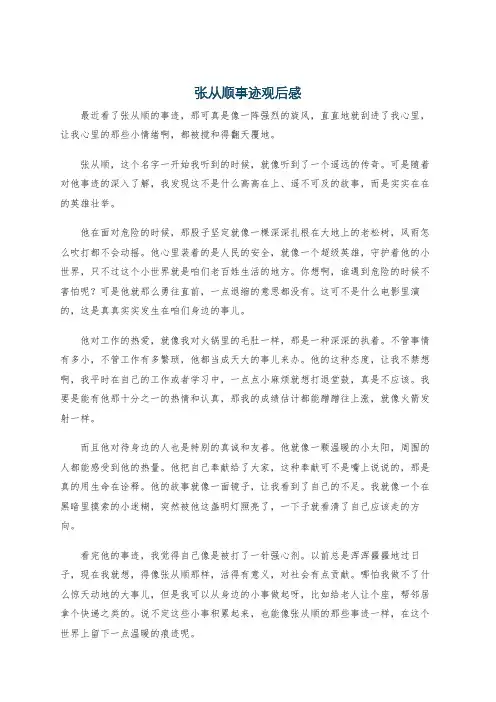 张从顺事迹观后感