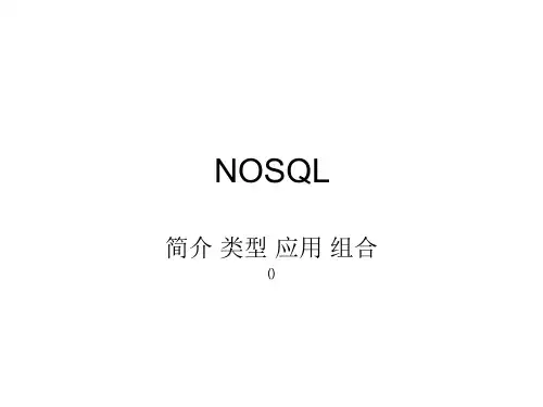 NOSQL发展及应用架构精品PPT课件