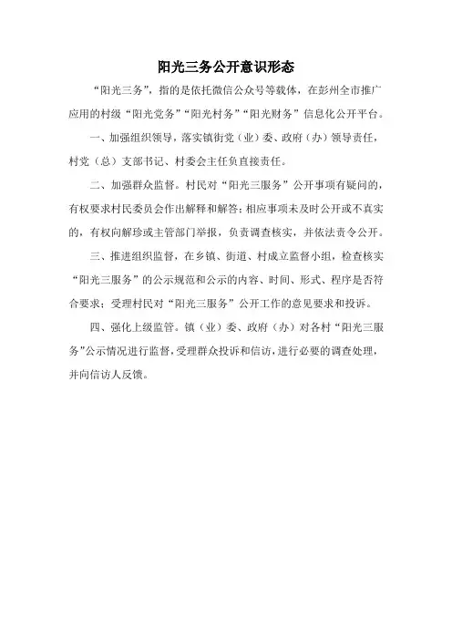 阳光三务公开意识形态