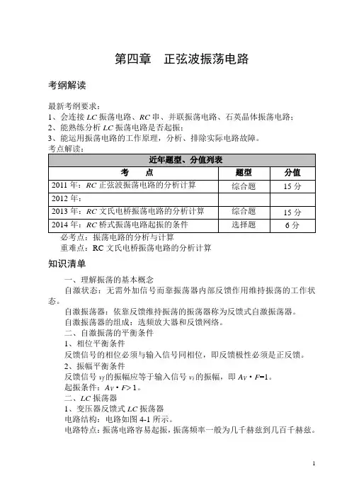 第四章  正弦波振荡电路