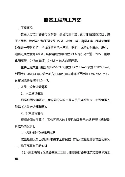 土石方路基开工报告.